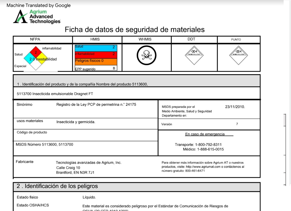 Ficha de seguridad