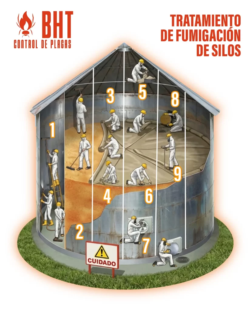 Fumigación en silos de BHT Ecuador