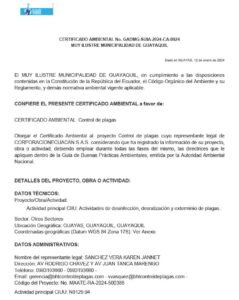 certificado ambiental bht control de plagas